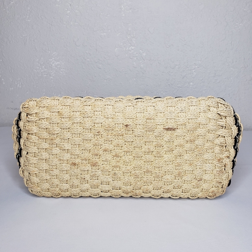 Brighton Black Tan Woven Tote - Picture 4 of 14